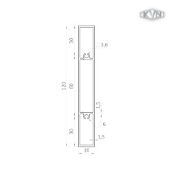 Profil 120x16mm, L-6000mm, práškový lak, štruktúra ORECH Profil 120x16mm, L-6000mm, práškový lak, štruktúra ORECH